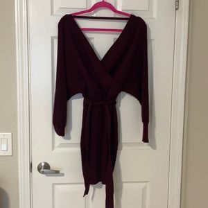 Long sleeve Maroon dress